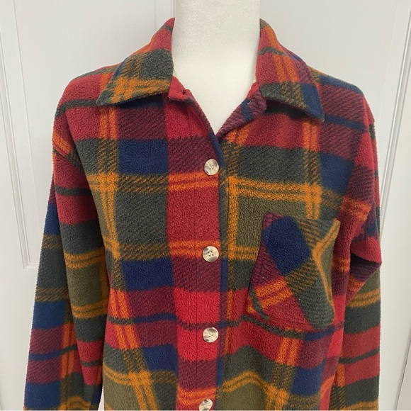 Fleece Plaid Button Up Shirt - Picture 2 of 7